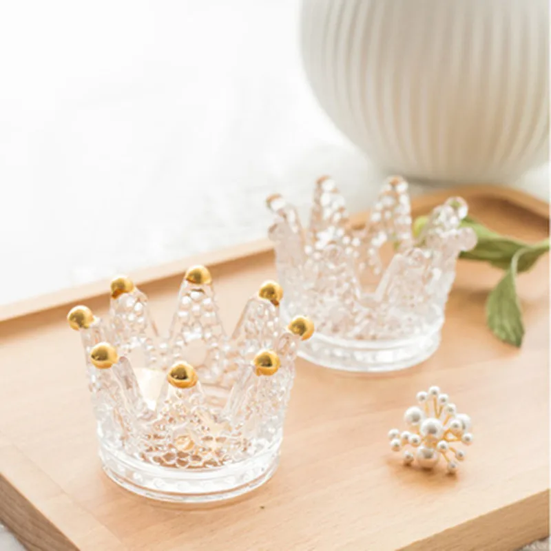 Многофункциональный стеклянный подсвечник JO LIFE с короной прозрачная пепельница