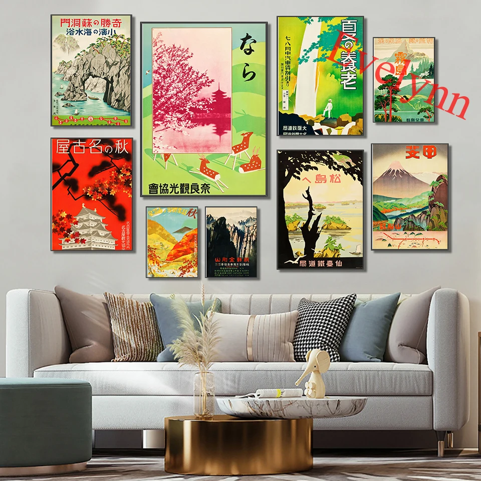 

Japanese Vintage Poster Painting Poster And Print Canvas Abstract Tourist Attractions Wall Art Picture Forliving Room Home Decor