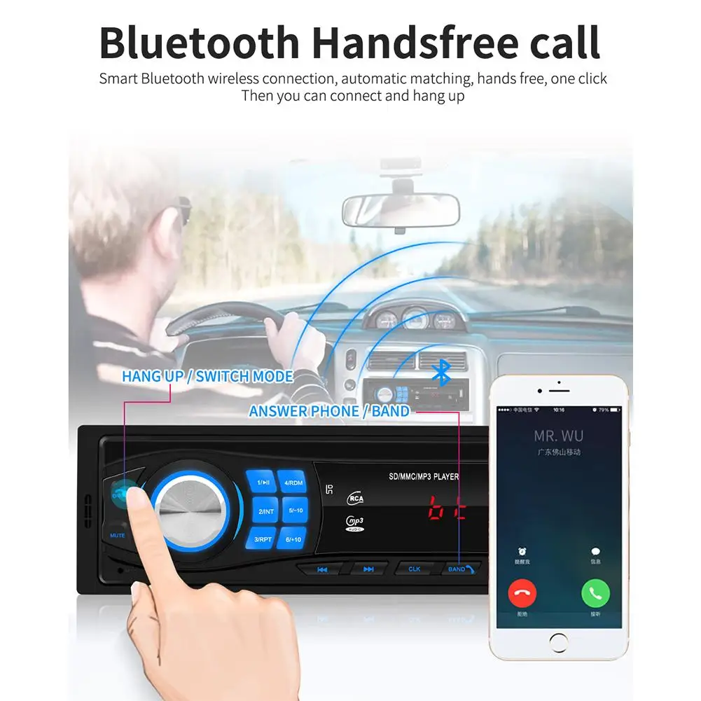 Автомагнитола 1DIN 12 В стерео-система с Bluetooth FM-радио Aux-входом SD-картой USB MP3 MMC WMA