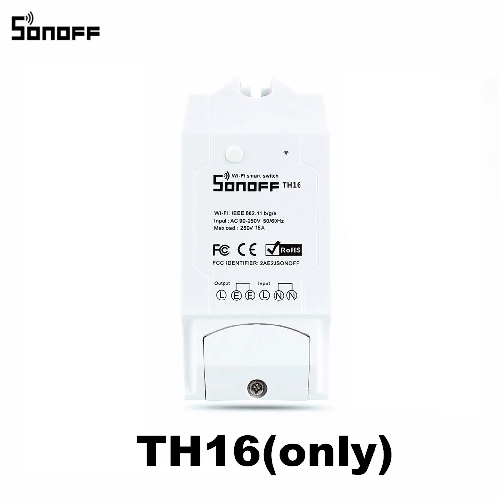 TH16 Sonoff TH16 умный переключатель Wi-Fi Мониторинг температуры и влажности Wifi умный переключатель домашний комплект автоматизации работает с Alexa Google Home - Комплект: TH16