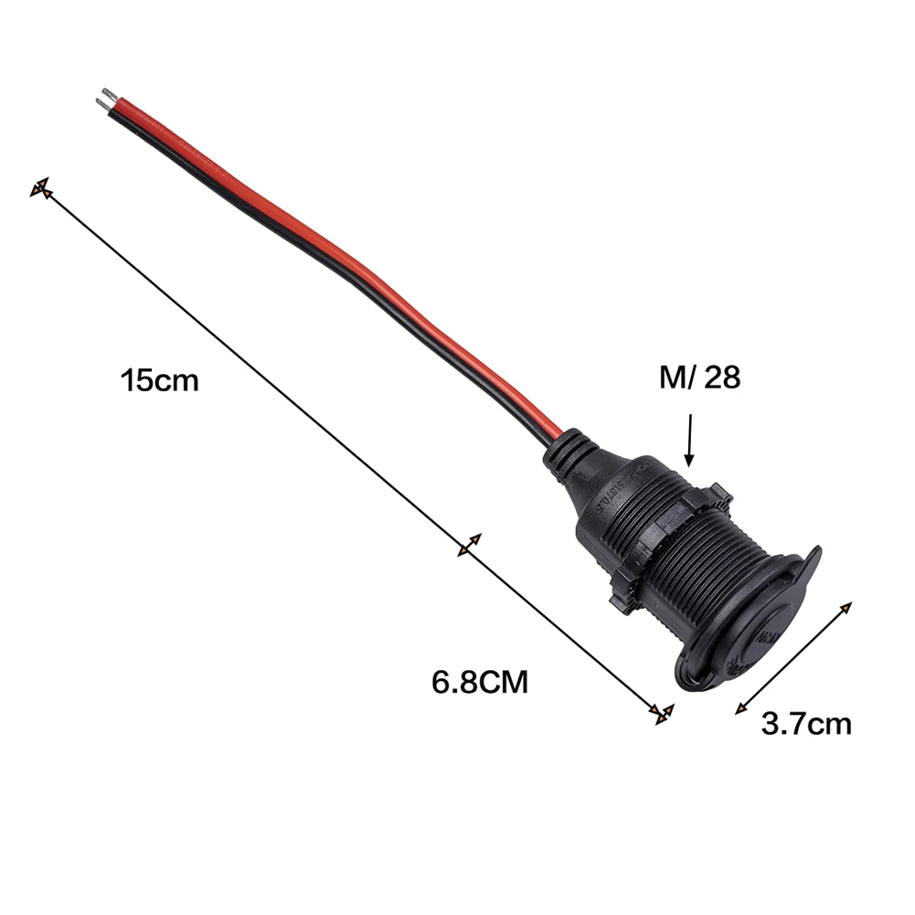 

12V 10A Max 120W Car Cigarette Lighter Charger Cable Female Socket Plug Connector Adapter Auto Replacement Parts New