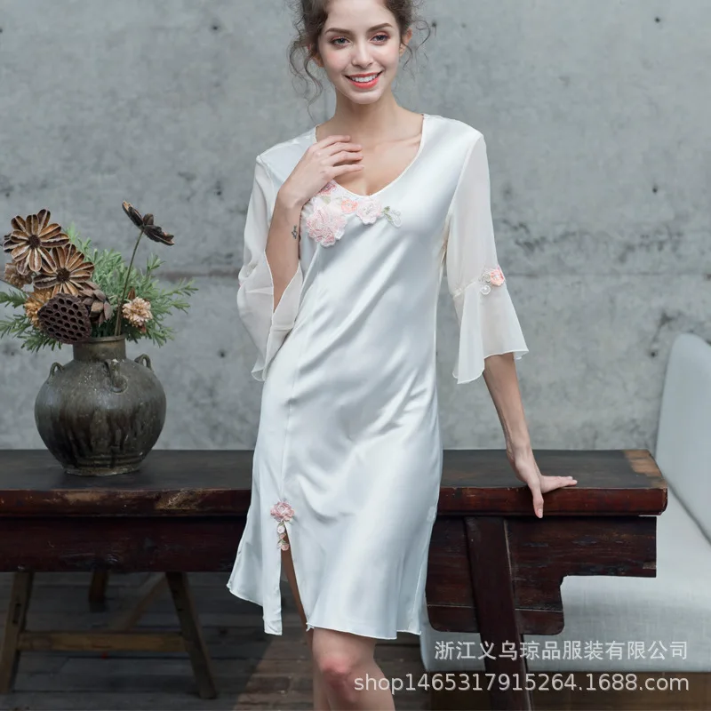 

Sexy pajama ladies summer long pajama home clothes sleepwear women