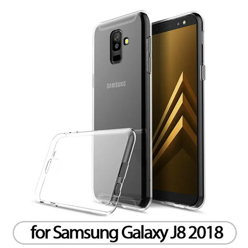 Мягкий чехол из ТПУ для Samsung Galaxy J8 2018 прозрачный силиконовый защитный