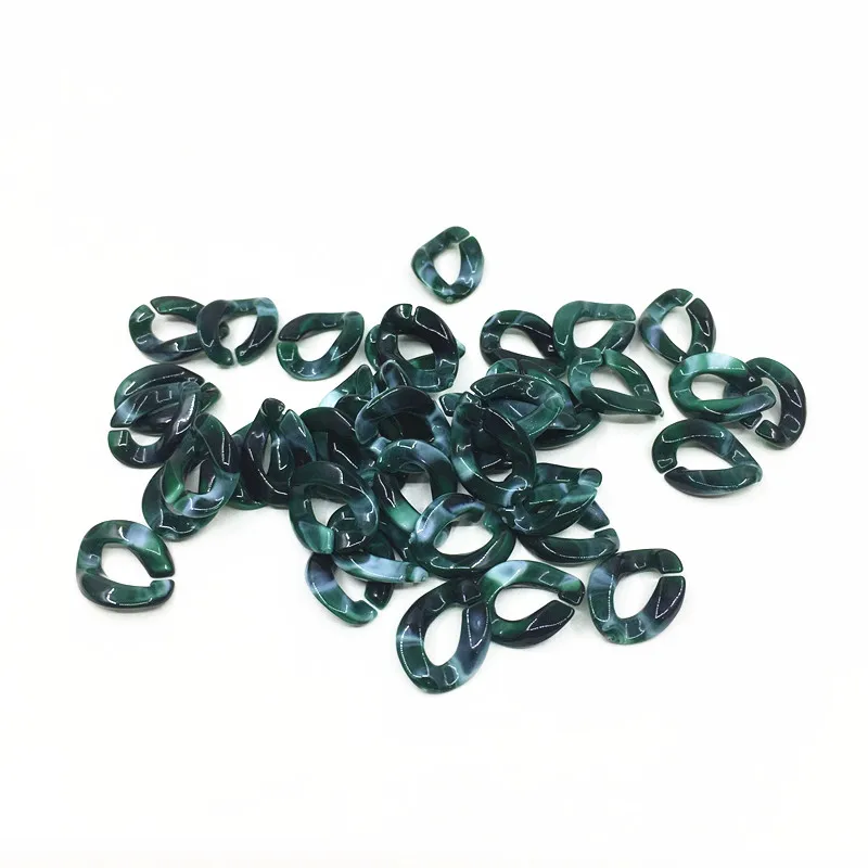 dark green Новое поступление! 14x11 мм 1500 шт маленький Акриловый Мраморный эффект овальной цепи бусины для сережек аксессуары, части, изготовление ювелирных изделий - Цвет: dark green