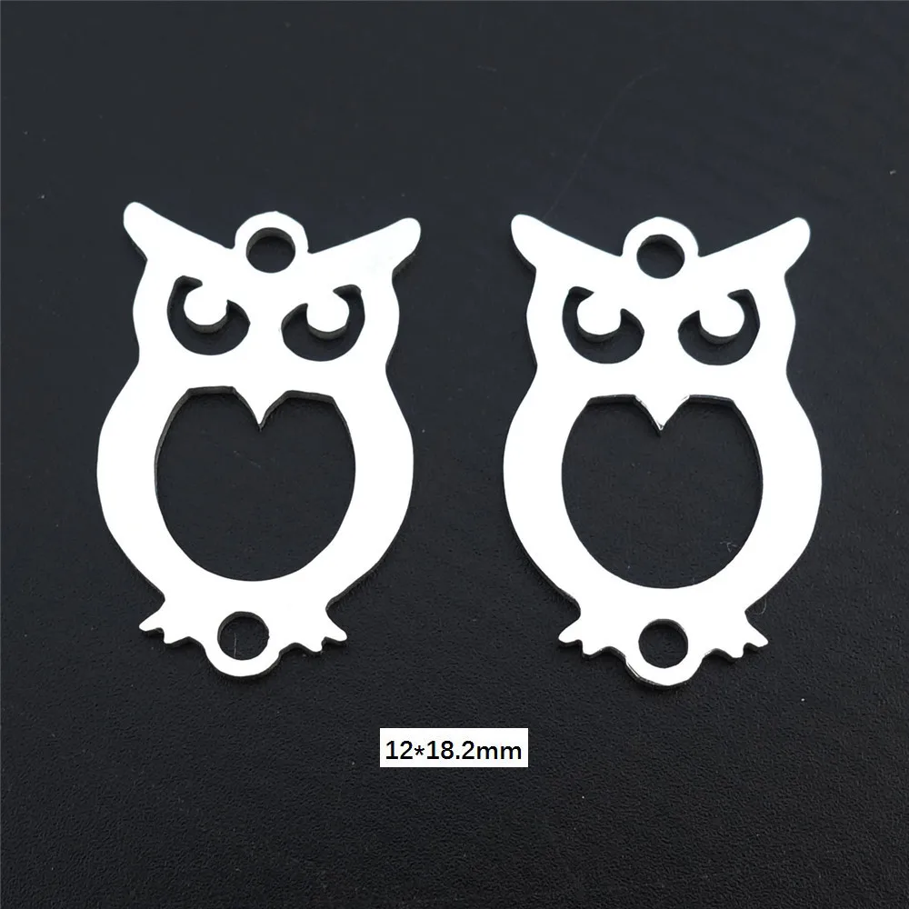 

Night Owl Connector Link Stainless Steel Charm with Cutout and Holes Perched Owl for Diy Bracelet Earrings Project 5 Pieces Pack