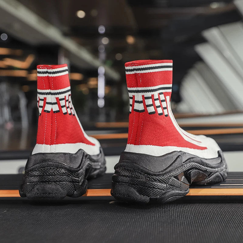 Женская беговая Обувь Уличная обувь для бега черная трикотажная дышащая подошва