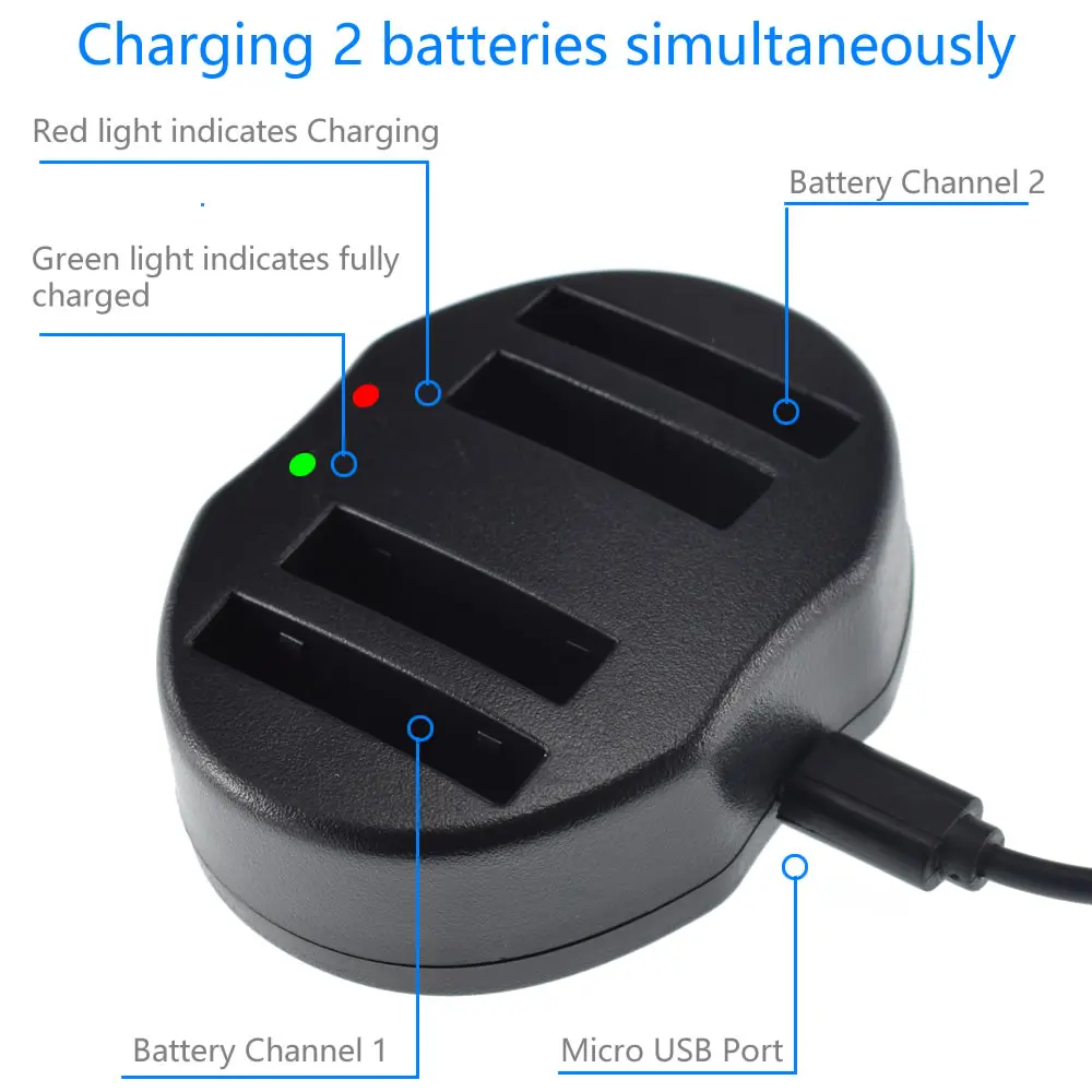 NB-5L Батарея (2 штуки в упаковке) + Dual USB Зарядное устройство зум-объектив для Canon