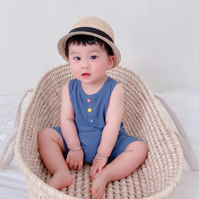 Летние комбинезоны без рукавов для маленьких мальчиков Одежда баскетбола Милый