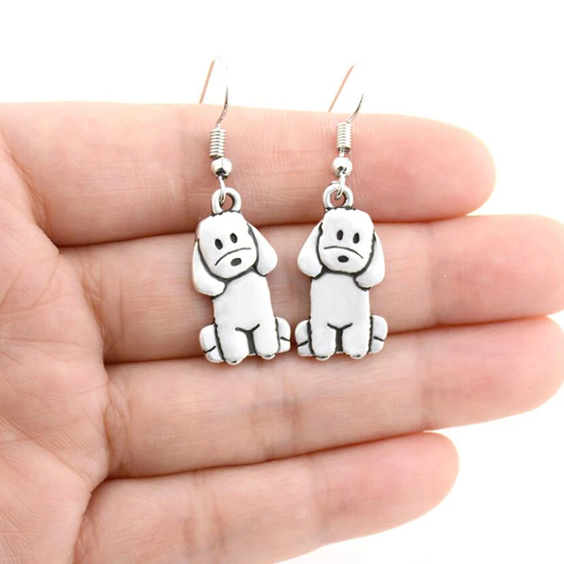 New Poodle Drop Long Earrings For Women Boho Cute Dog Brincos Fashion Jewelry Dangle Earring Pendientes Pet Lover Party Gifts