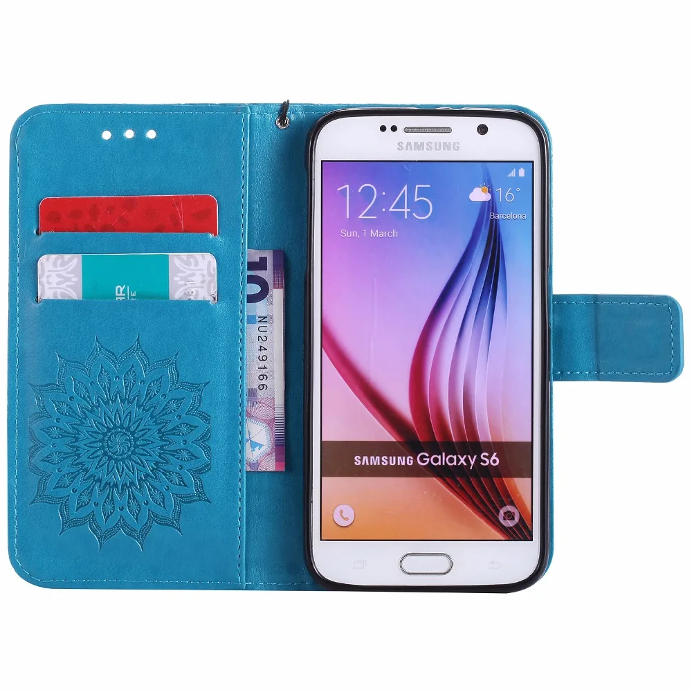 Телефонный чехол для Samsung Galaxy S6 с черепом кожаный бумажник откидной Чехол duos G9200