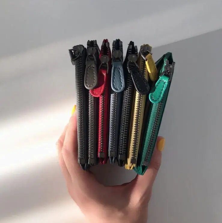 Тонкий женский кошелек из натуральной овечьей кожи с держателем для кредитных