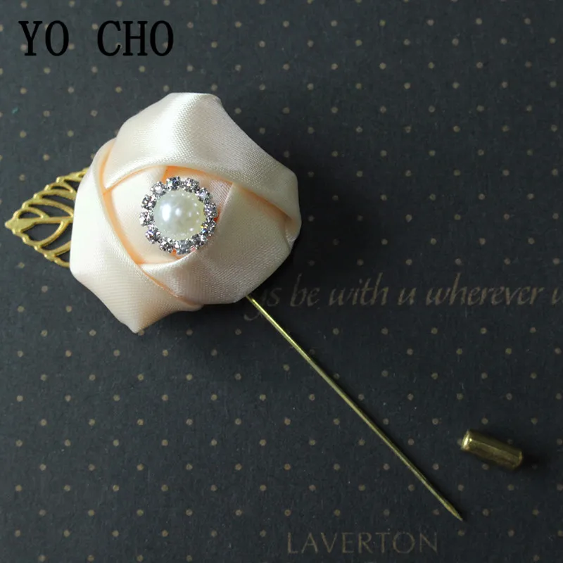 Йо Чо белая розовая роза бутоньерка для жениха мужчин свадьбы булавка цветы