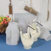 creative gesture candle silicone mold diy aromatherapy candle epoxy resin mold soy wax gesture casting mould crafts making tools