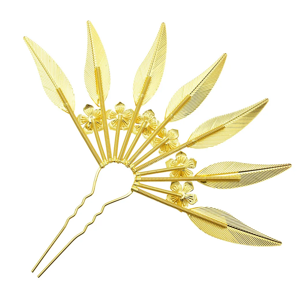 2020 новые модные золотые палочки для волос в этническом стиле листья с цветами