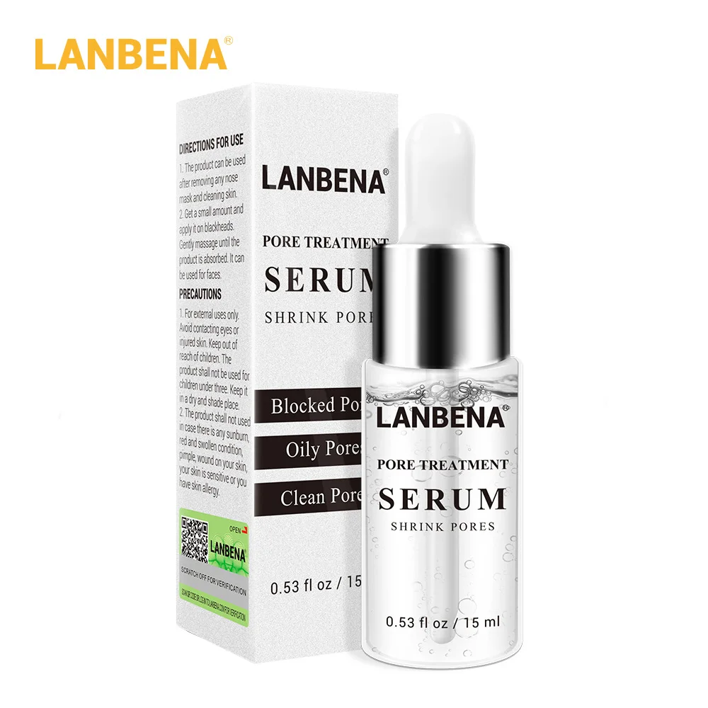 LANBENA усадка пор жидкое удаление черных лечение сывороточная эссенция глубокое