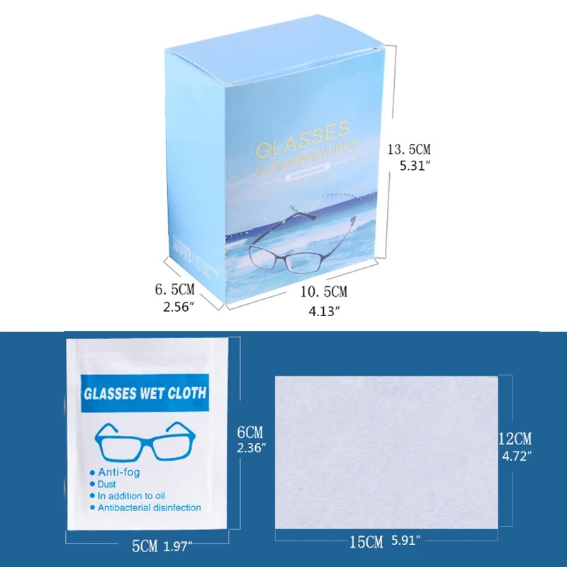 100Pcs Lens Cleaning Wipes Pre-Moistened Individually Wrapped Screens Tablets Camera Lenses Eyeglasses Cleaning Wipe Kit images - 6