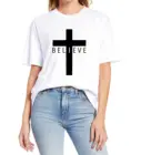Женская футболка с принтом Креста вера в Иисуса, забавная футболка унисекс, подарки на христианские, женский летний топ с коротким рукавом, хлопковая футболка