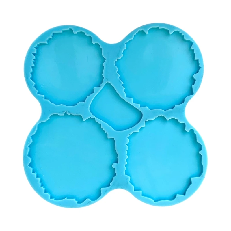 

Irregular Round Coaster Epoxy Resin Mold Cup Mat Craft Casting Silicone Mould