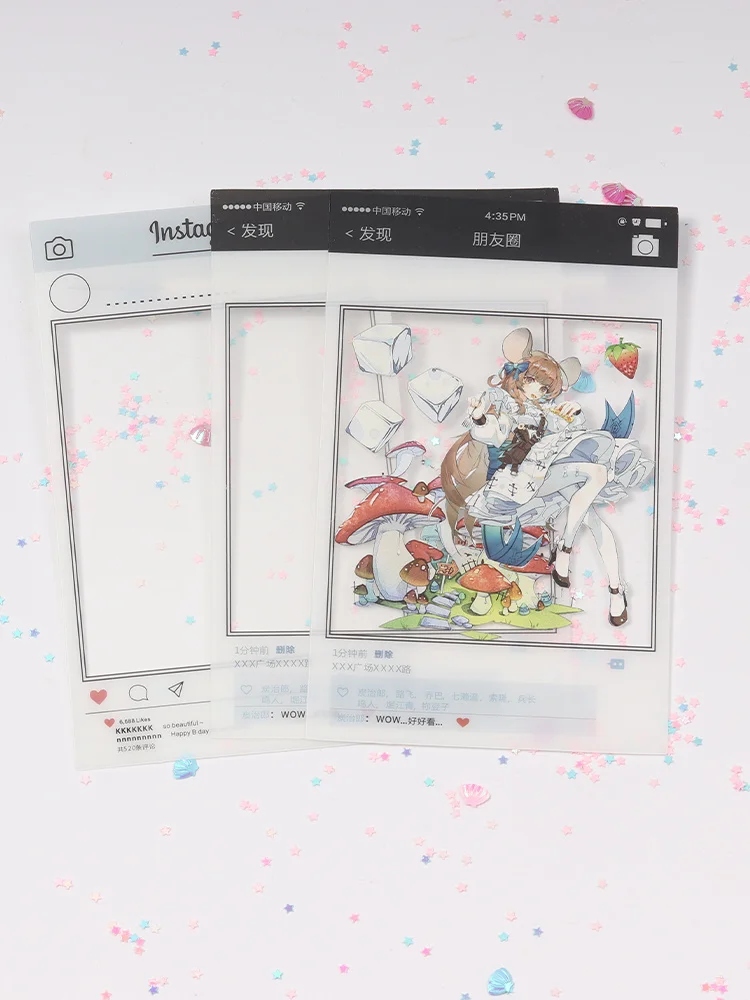 

5pc Collage Transparent Card Mirror Ins Flower Pet Decorative CD