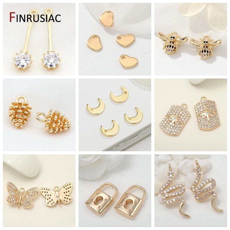 Позолоченные мини подвески в виде Луны для изготовления ювелирных изделий