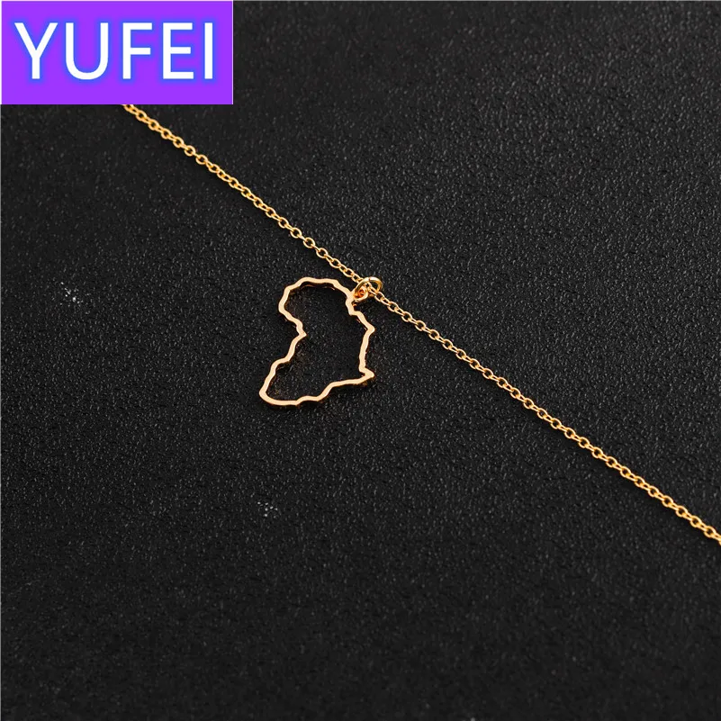 

Necklaces Motherland Necklace Fashion Female Simple For Creative Rose Gold Map Women Chain Africa Ladies Party Pendants Jewelry