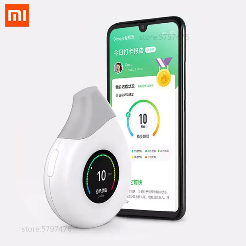 

SLIMPLE Smart Breathing Ketone Detector Fat Detector Blow To Check Fat Breakdown Weight Loss Tools Connect Mobile APP