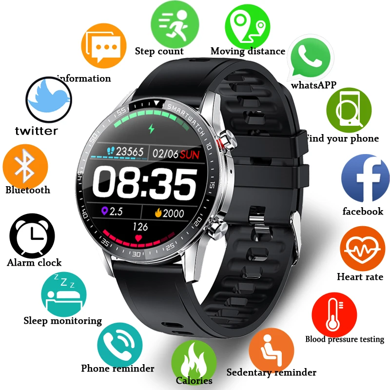 

Смарт-часы унисекс, сенсорный экран 1,3 дюйма, Bluetooth, тонометр