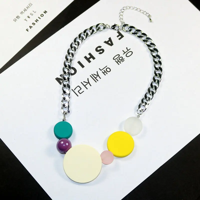 Длинная Серебряная цепочка с подвеской для женщин массивное роскошное ожерелье