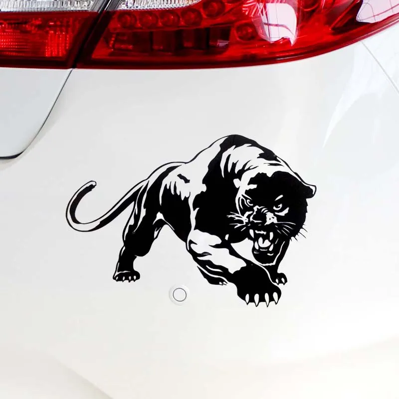 

Fiery Wild Panther Hunting Cartoon Graffiti Car Stickers and Decal Window Laptop Motorcycle Cover Scratch Accessories KK20*14cm