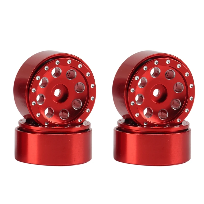

4Pcs 1.0 CNC Metal Mini Crawler Beadlock Wheel Rim Hub for 1/24 RC Crawler Car Axial SCX24 90081 Upgrade Parts