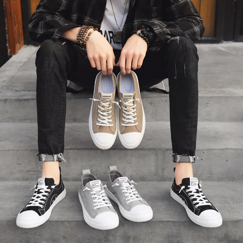 

Men Shoes Lace Up canvas Sneakers Hiking Shoes For Male Outdoor fashion lace up breathable Walking Shoes Men sneakers
