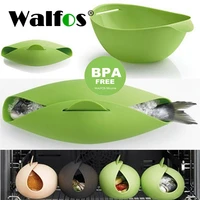 walfos silicone steamer microwave steamer oven fish kettle poacher cooker food vegetable bowl basket kitchen cooking tools