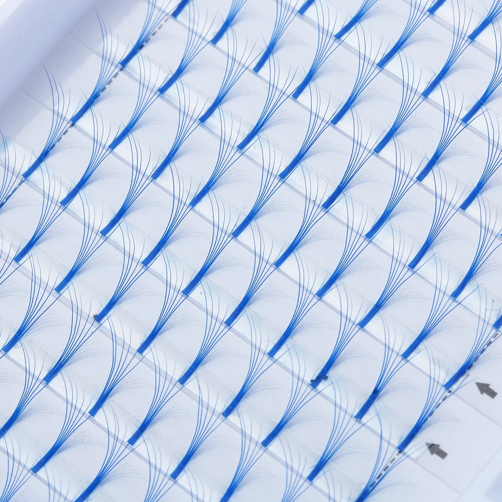 Синие накладные ресницы 6D русские Объемные Накладные готовые вееры