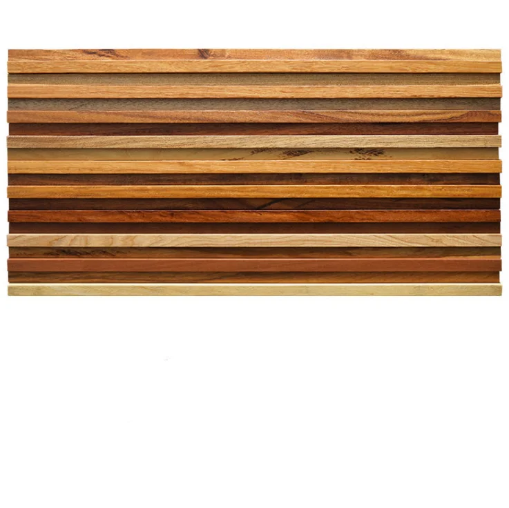 Мозаичная плитка из натурального массива дерева 3D панели с деревянным узором DQ105