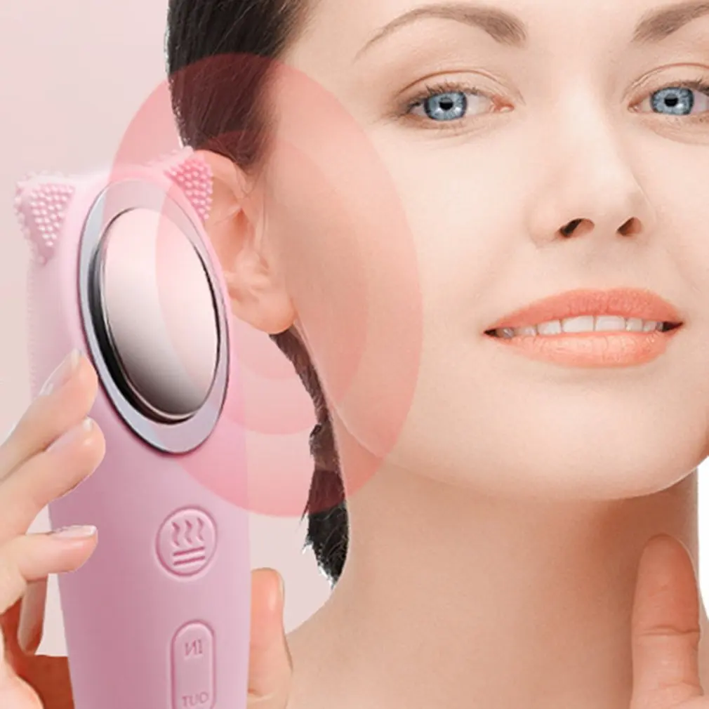 

Ultrasonic Anion Electric Waterproof Silicone Durable Cleanser Massage Brush Home Facial Massage Instrument