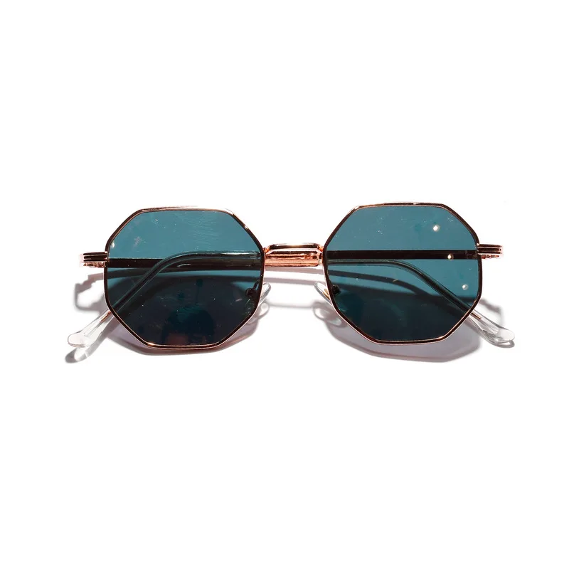 

2019 Retro polygon sunglasses Men Women Luxury pink Lens Round Sunglasses Vintage Small frame Mirror color sunglasses
