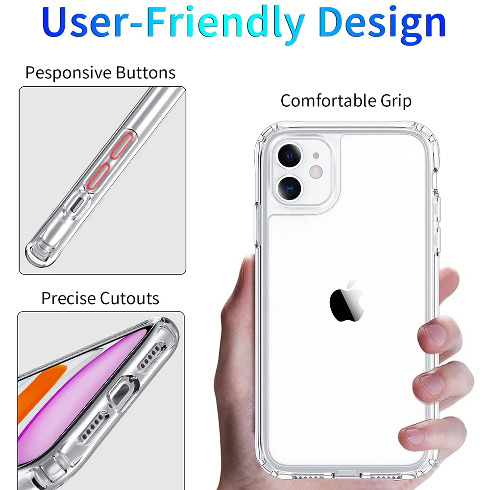 Прозрачный Гибридный акриловый чехол для iPhone 11 Pro Max 12 Mini 11Pro XS X XR 8 7 Plus SE 2020 8Plus