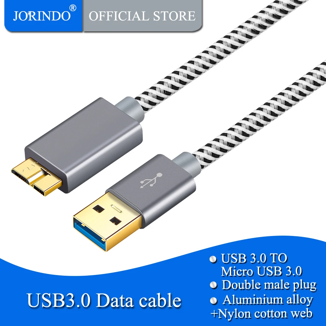 Микро кабель jorinдо USB 3 0 короткий шнур A Micro B совместимый внешний жесткий диск HD
