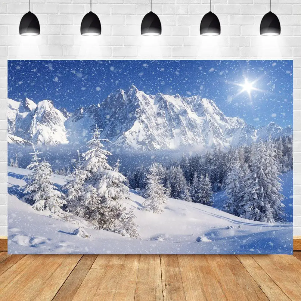 Фоны для фотосъемки с изображением зимнего леса сосны лося снега