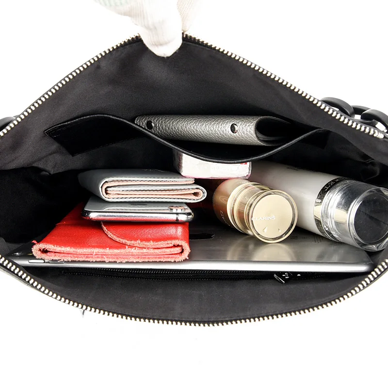 

Designer Luxury Lady Tote Large Capacity Zipper shoulder bag New Women 100% Cowhide Fabric Women Handbags Female Shoulder Bag