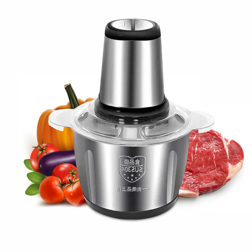 

2Speeds 304Stainless Steel Electric Chopper Meat Grinder Mincer Food Processor Slicer Vegetable food chopper meat slicer machine