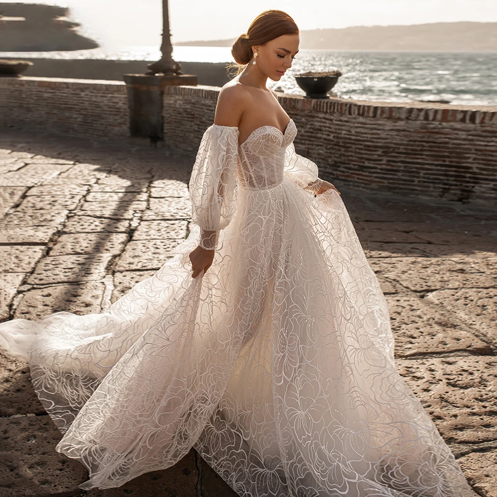 

Luxury Wedding Dress Elegant Multi-layer Lotus Leaf Yarn V-neck Beading Wedding Gowns Crystal Lace Up White Vestido De Noiva