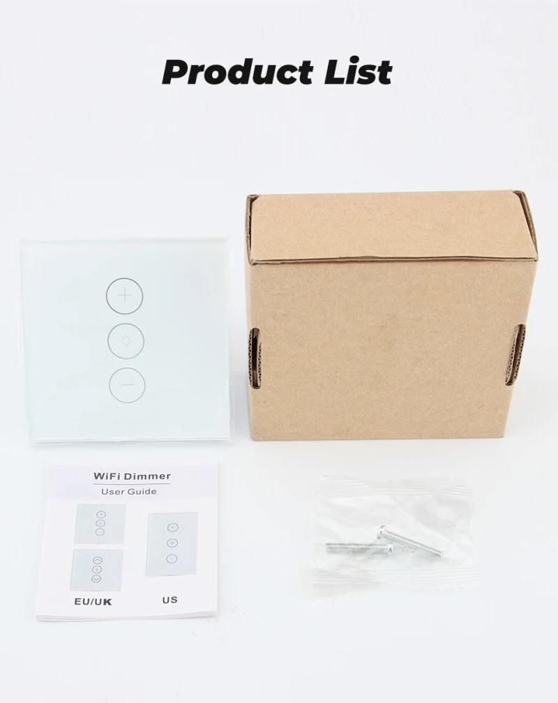 

10A Tuya Smart WiFi Wall Touch Infinite Dimming Switch Glass Panel Wireless Eu Standard Work With Google Home And Alexa