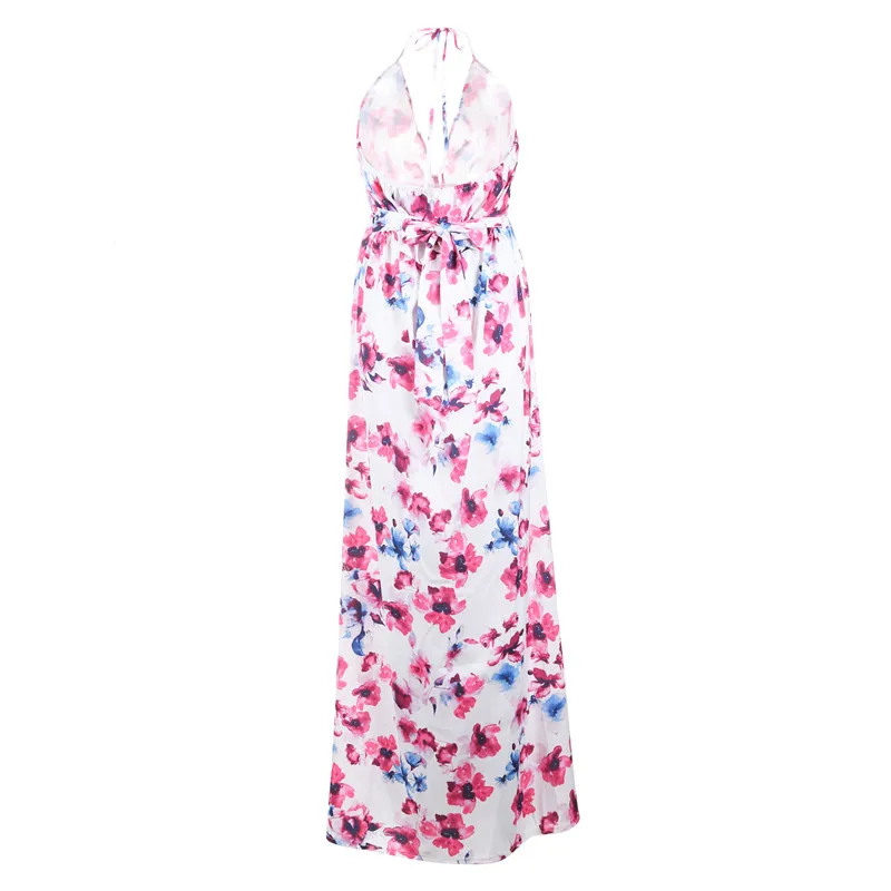 

Family Matching Outfits Mother Daughter Girls Daughter Dress Floral Halter Lace-up Split Dress Girls Clothes Long Maxi Dresses