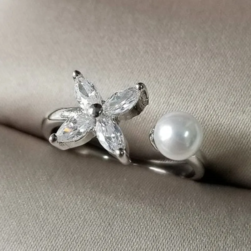 Женские регулируемые Открытые Кольца moonso черные Серебристые/золотистые кольца с