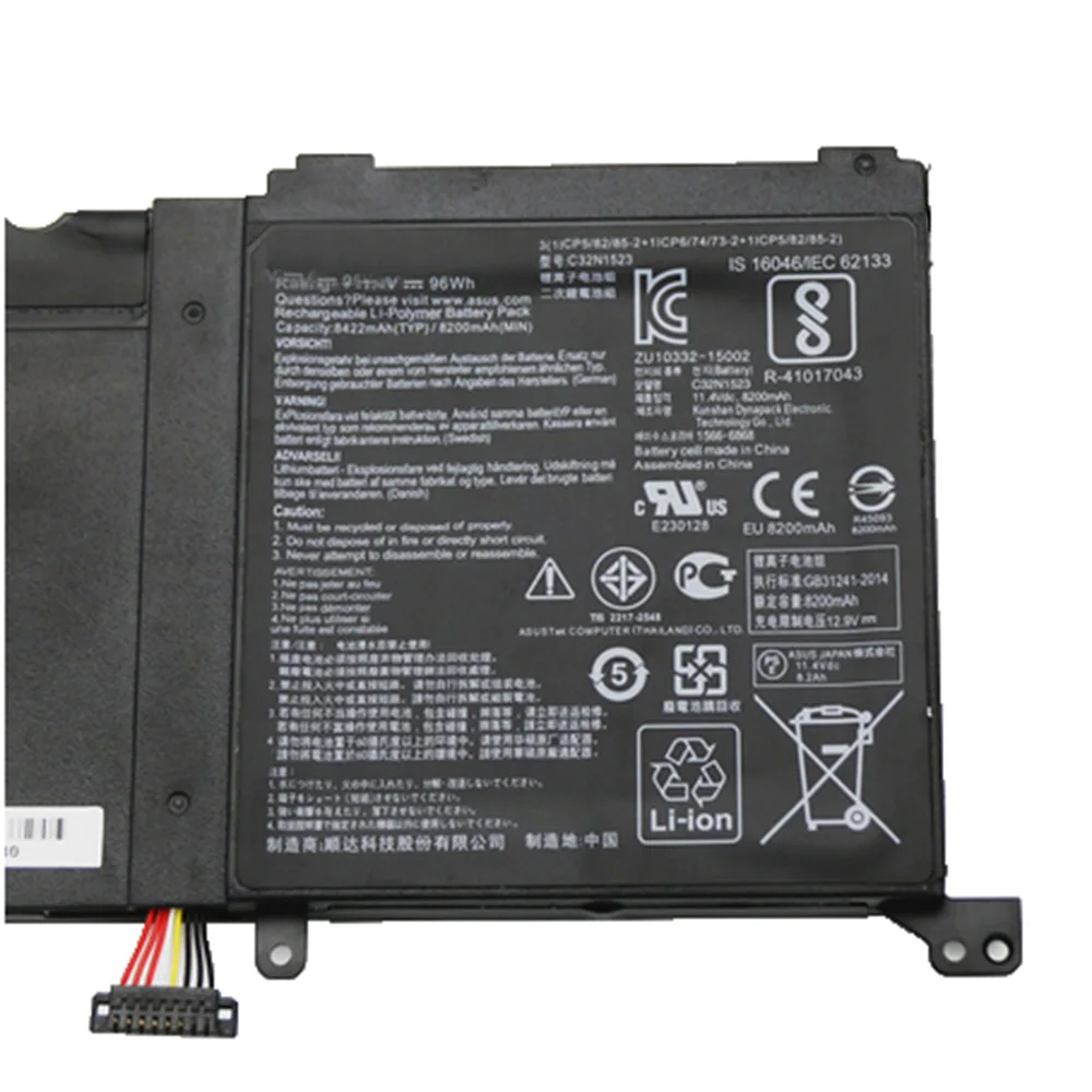 Аккумулятор для ноутбука 11,4 В 96 Вт-ч C32N1523 0B200-01250300 для ASUS N501L UX501VW Zenbook Pro G501VW N501VW.