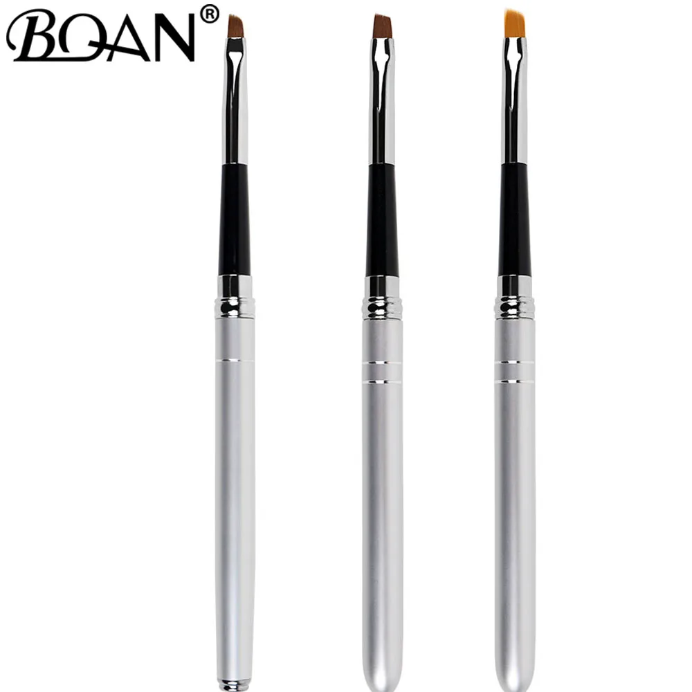 Дизайн кистей для ногтей BQAN 1 шт. #2 #4 #6 #8 #10 косая головка металлическая ручка