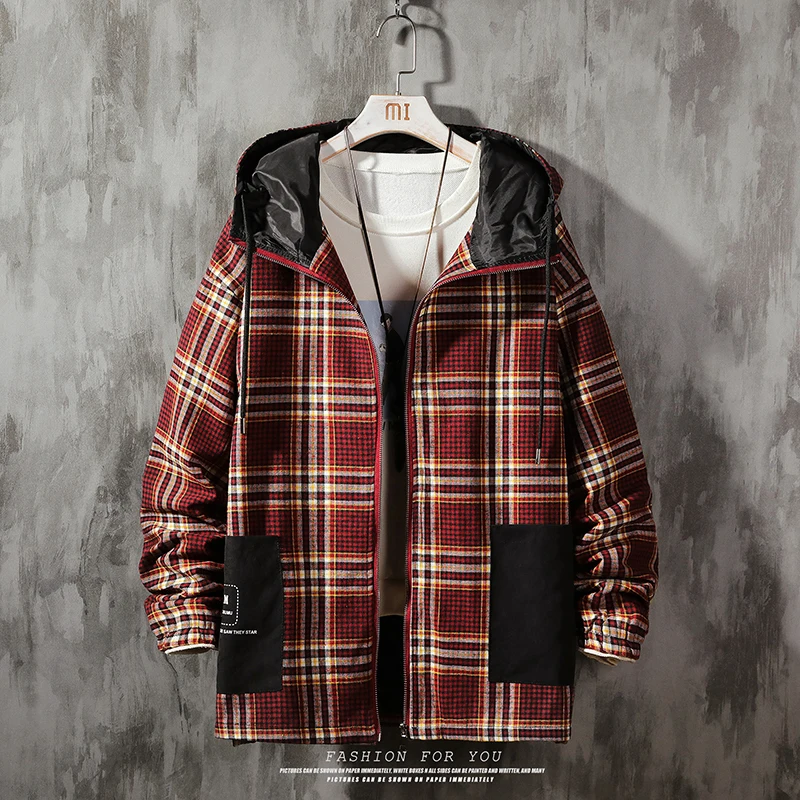 Мужская куртка Новинка осени 2020 года хлопковая клетчатая одежда брендовая