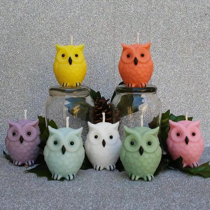 3D Сова силиконовая свеча форма для DIY изготовления Ароматических Свечей Натуральный Соевый Воск ароматическая свеча Плесень Смола глина помадка формы
