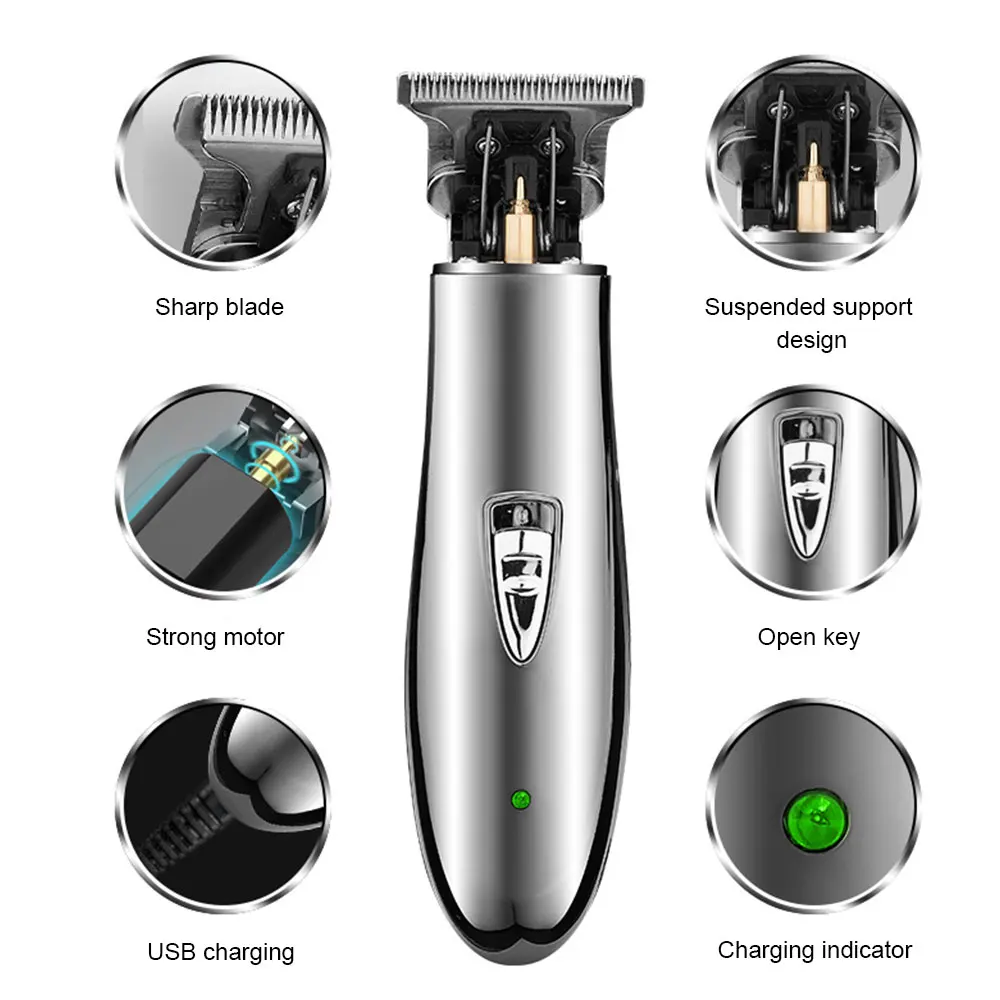 

Professional Hair Clipper Electric Hair Trimmer USB Rechargeable Cordless Shaver Razor 0mm for Men Barber Hair Cutting Machine
